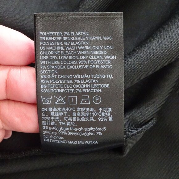 H&M Black Flared Full Skirt Women Size L Pull On Knee Length NEW - Picture 6 of 6